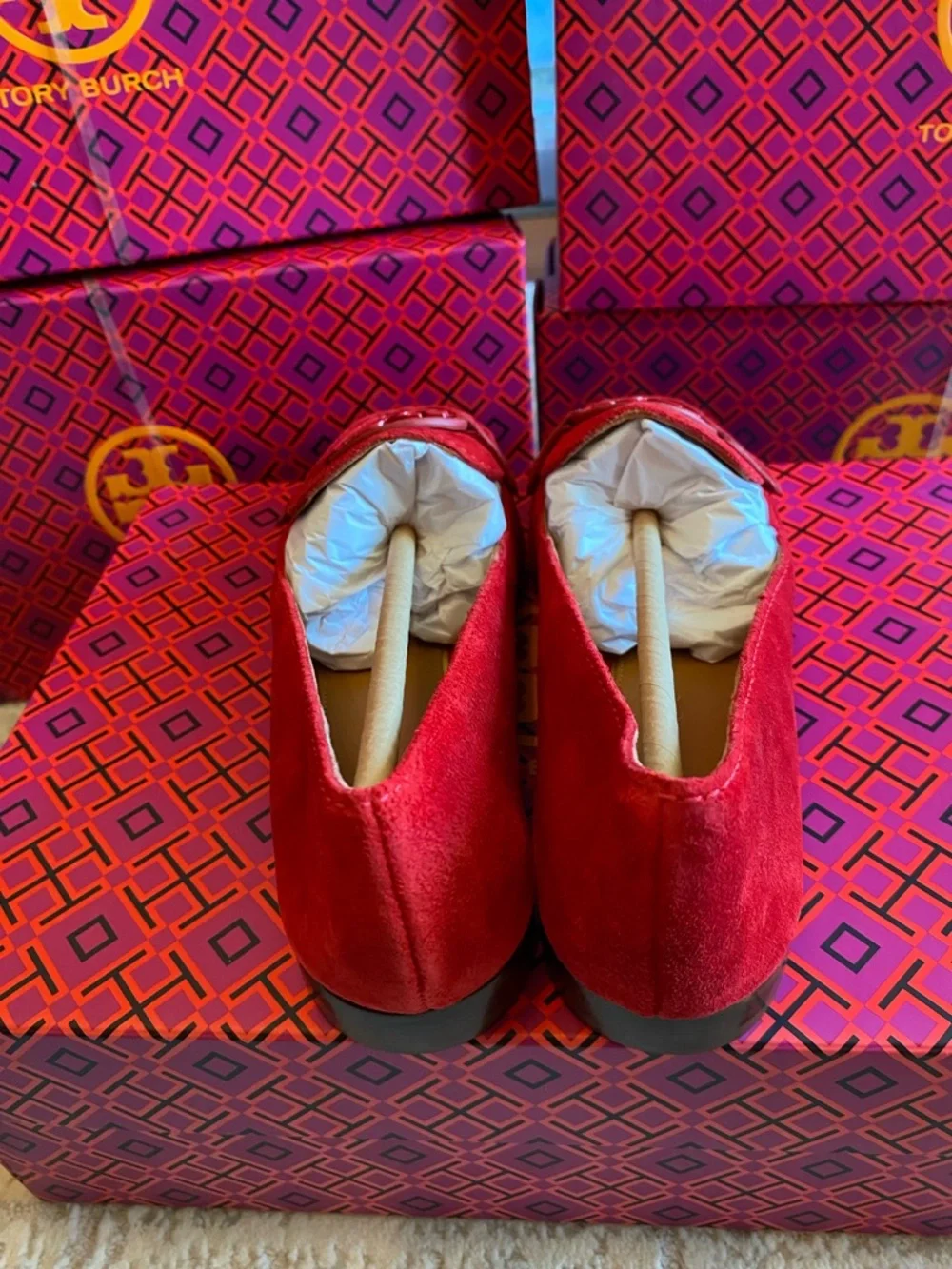 Tory Burch red suede
